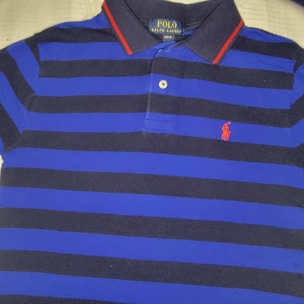 BOYS BLACK AND BLUE STRIPED SHIRT BY RALPH LAUREN WITH  size 10-12